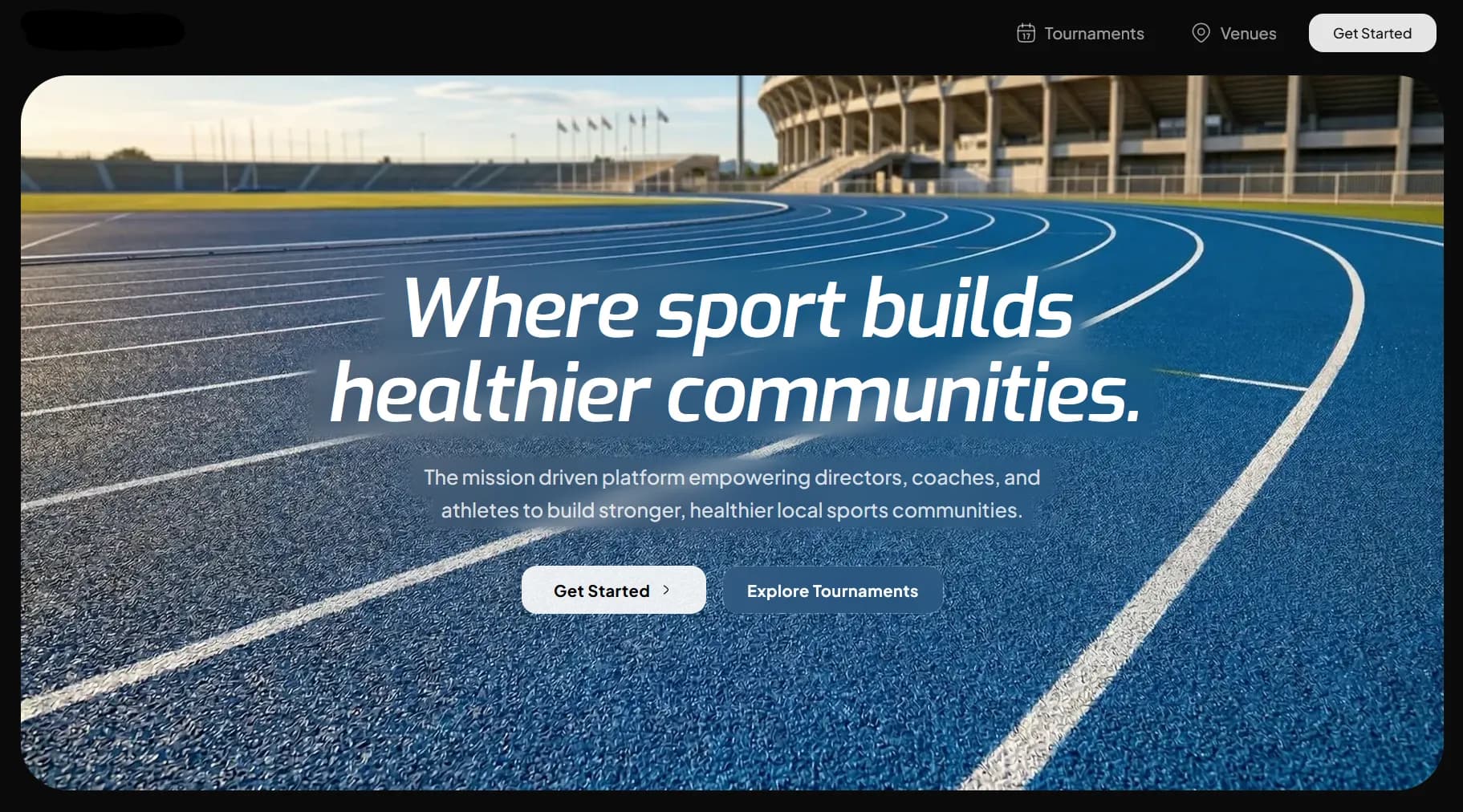 Clutch tournament platform over a blue athletics track